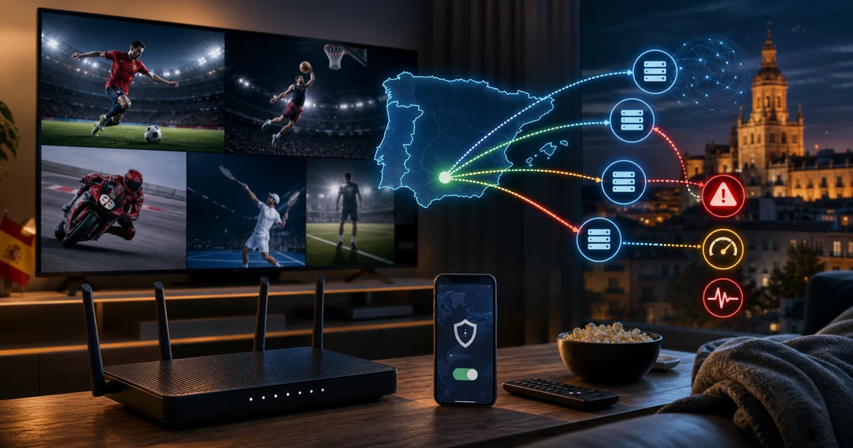 Diagnóstico de DAZN con VPN y eventos deportivos en España