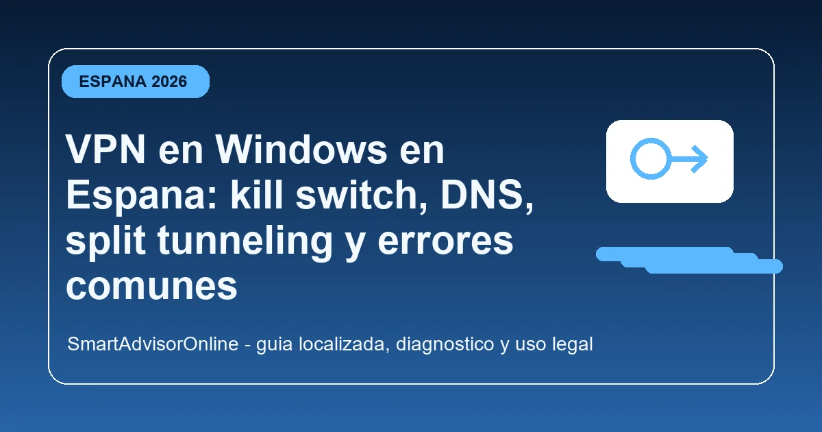 VPN en Windows en Espana con kill switch y diagnostico de fugas