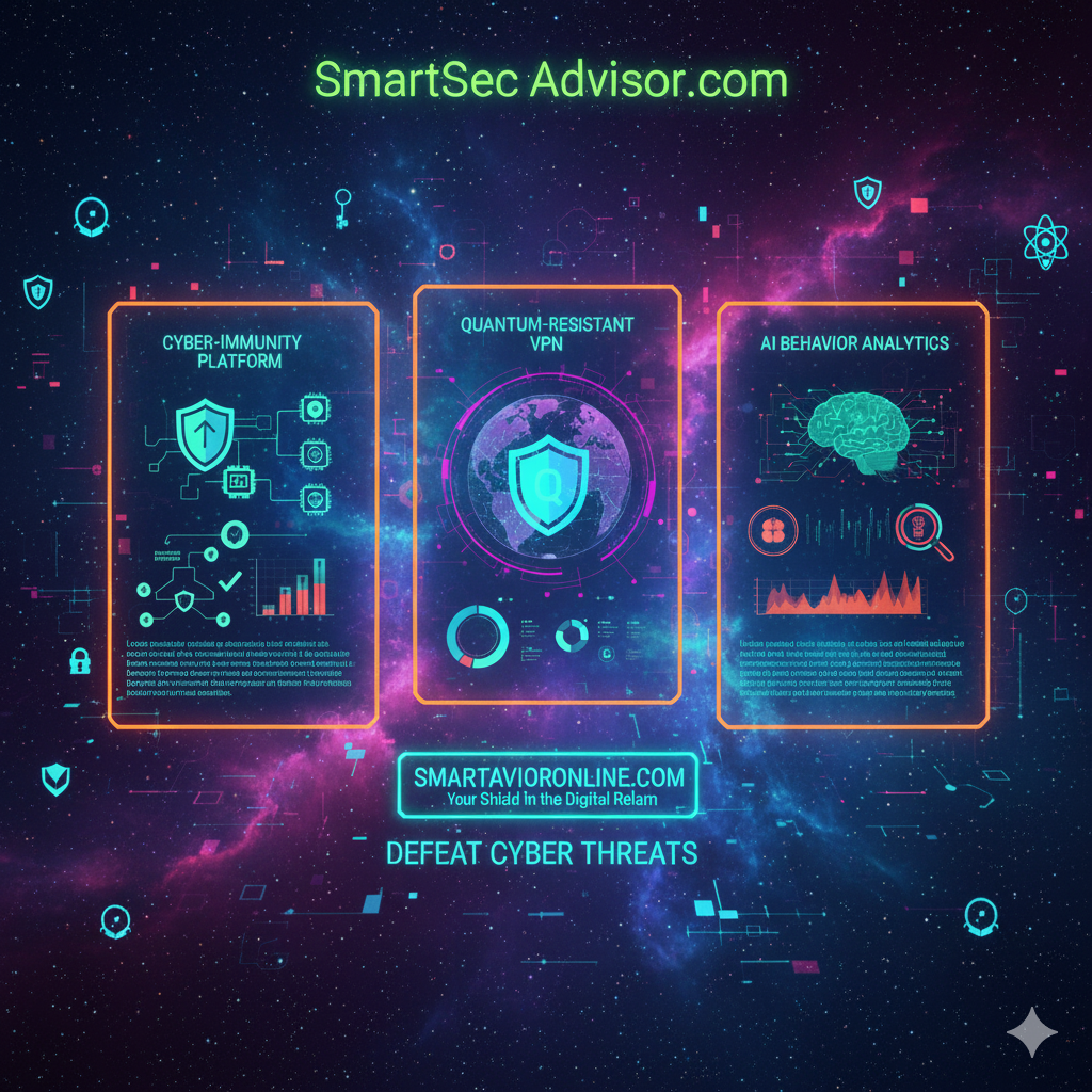 Futuristic VPN remote access dashboard for SmartAdvisorOnline