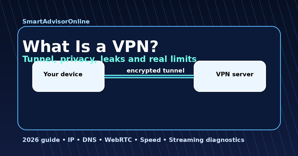 Illustration of an encrypted VPN tunnel and privacy dashboard