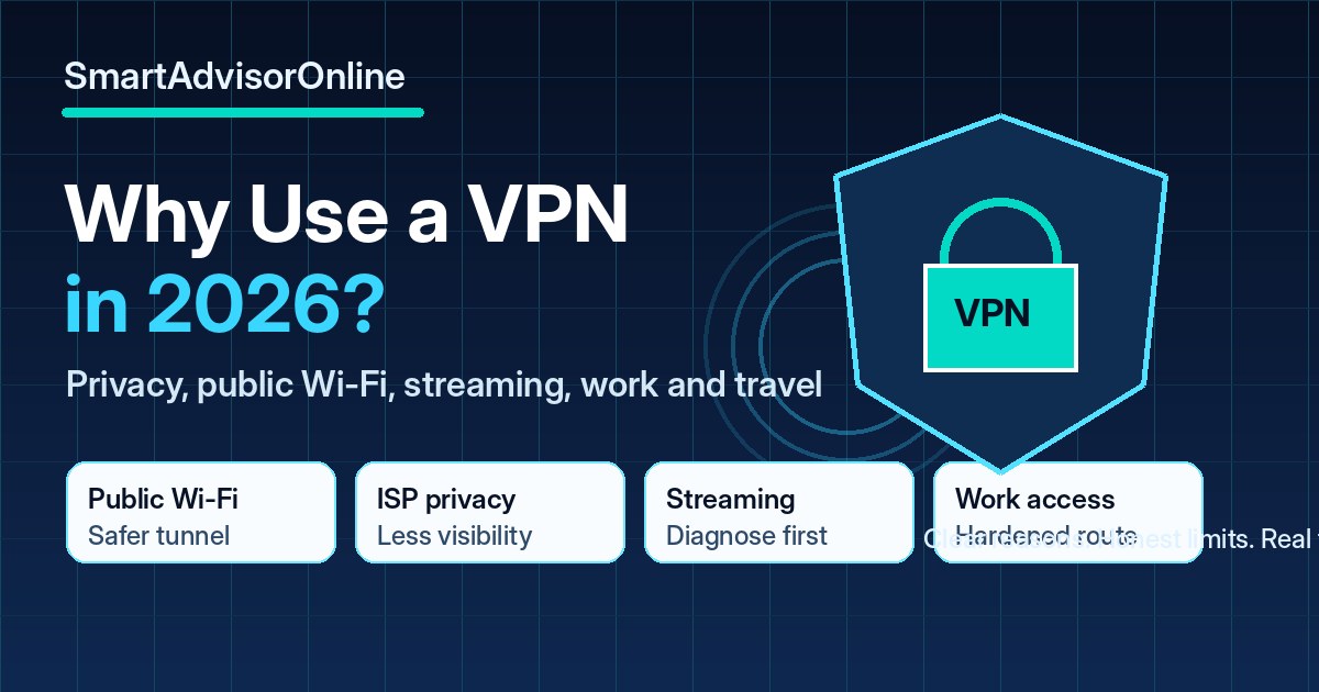 Why use a VPN in 2026 decision guide with privacy, Wi-Fi, streaming and work use cases